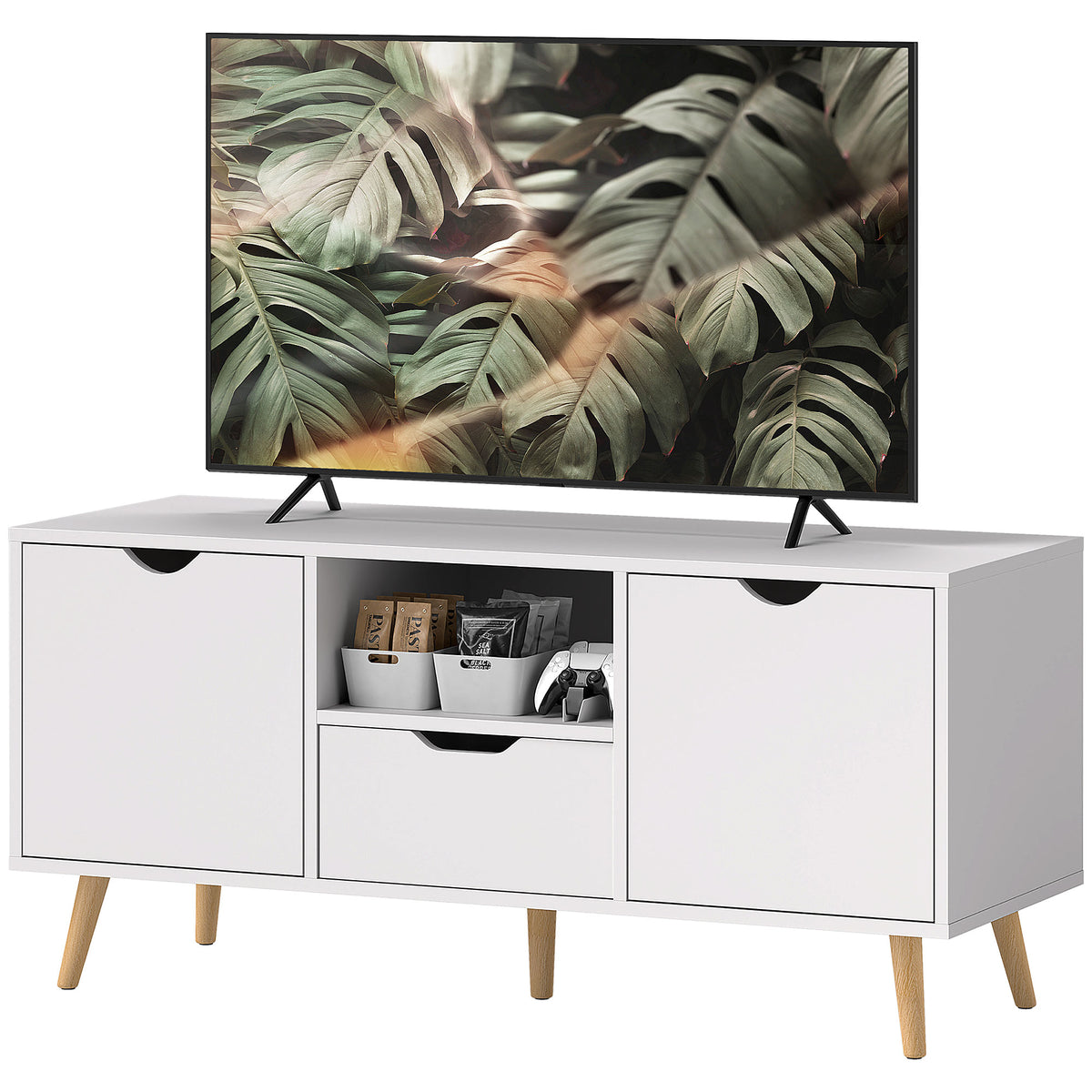 Modern TV stand with storage for 127 cm TV