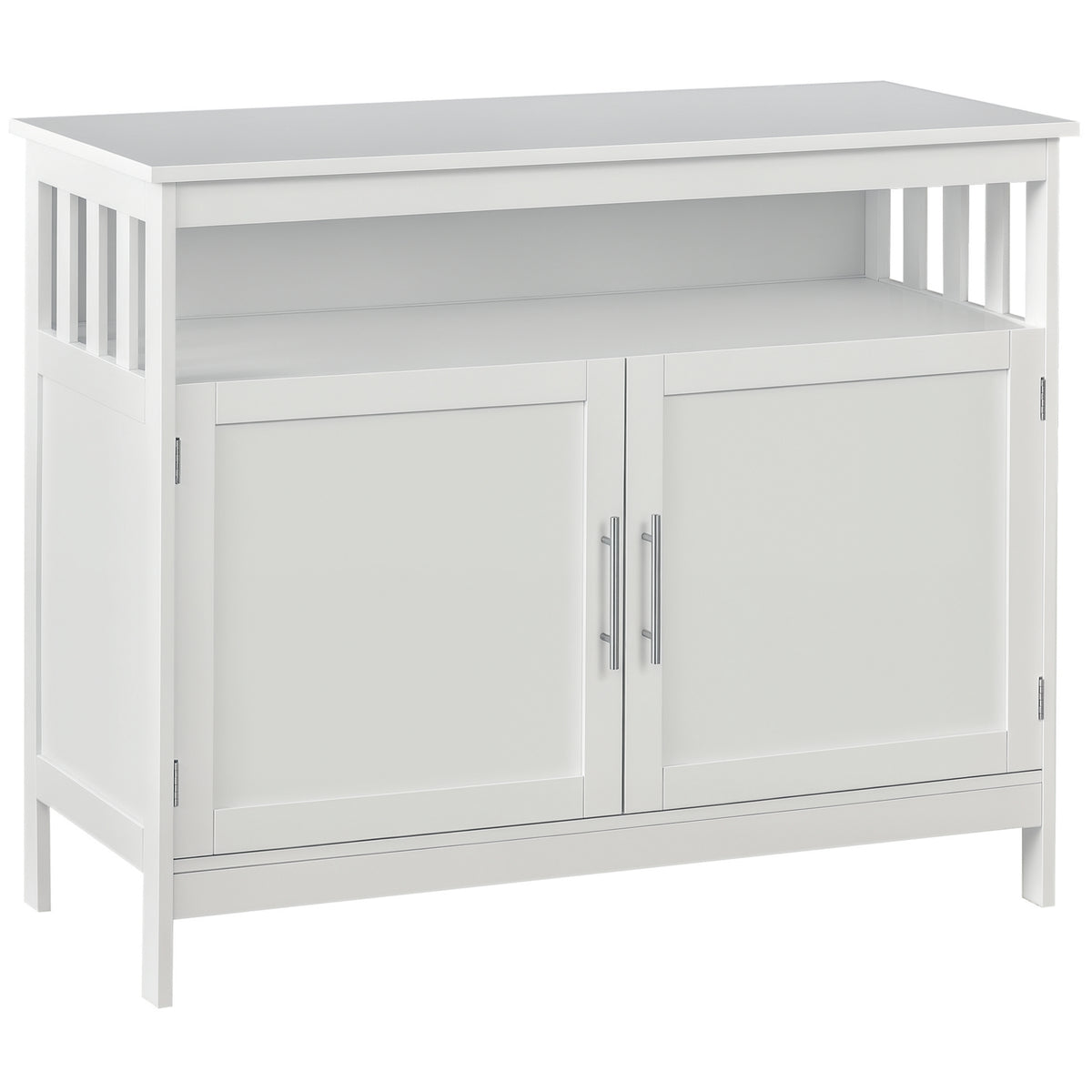 Wooden Console Table with Cabinet and Shelf