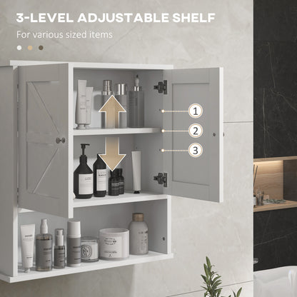 Wall Medicine Cabinet with Barn Doors Adjustable Shelf