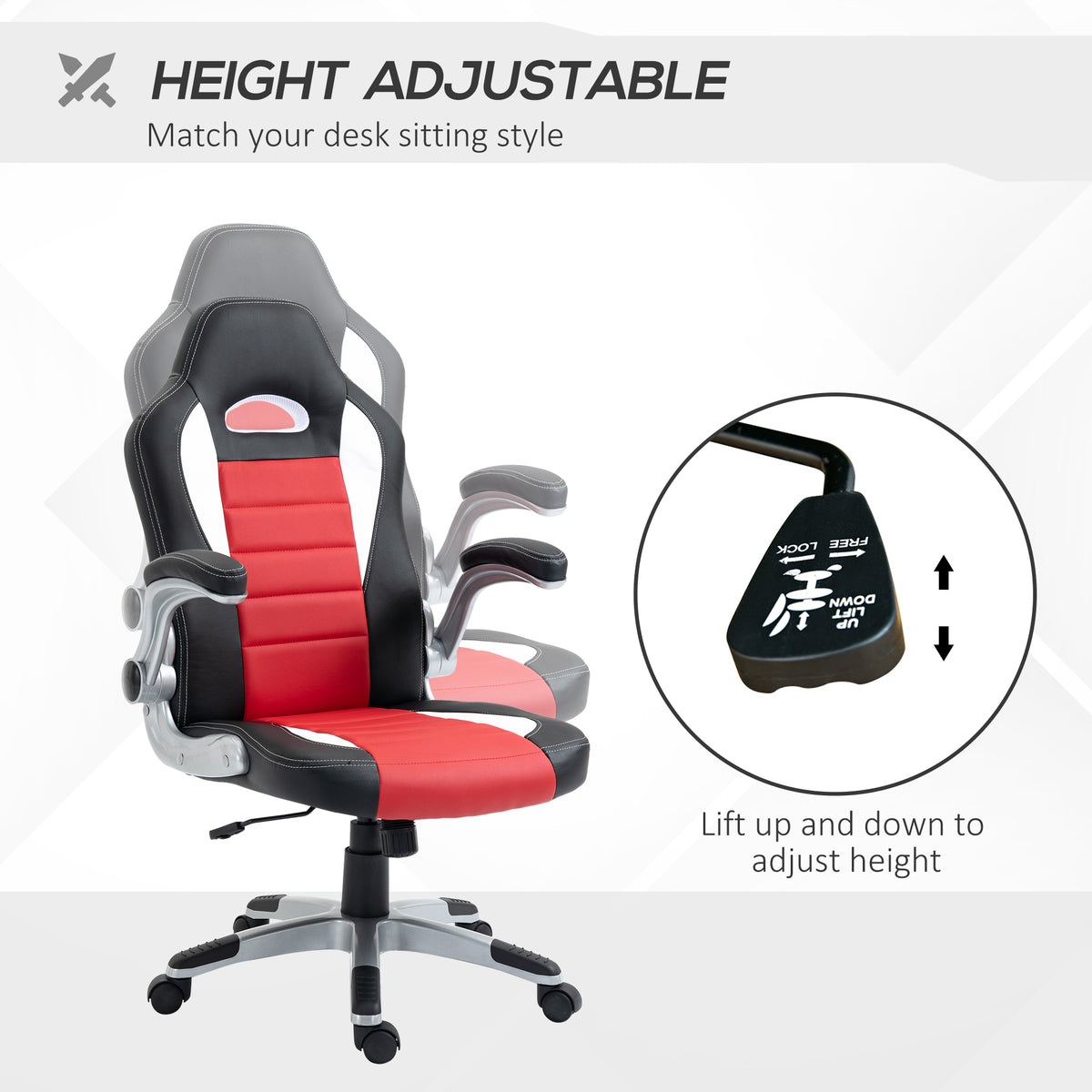 Ergonomic racing style office gaming chair