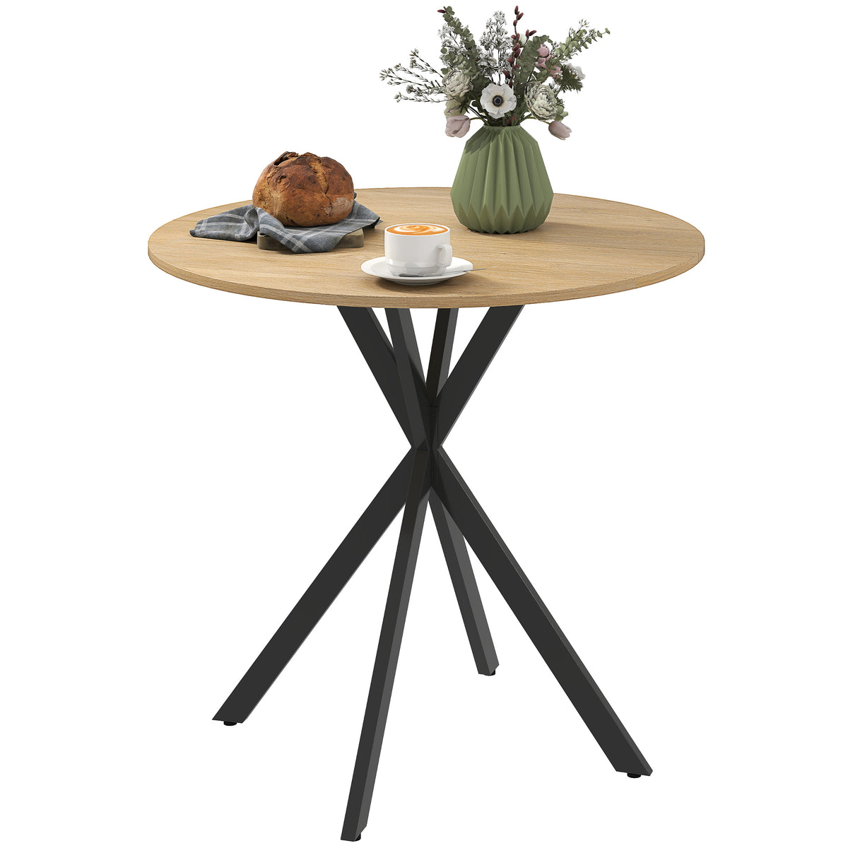 Mesa redonda industrial compacta 80 cm