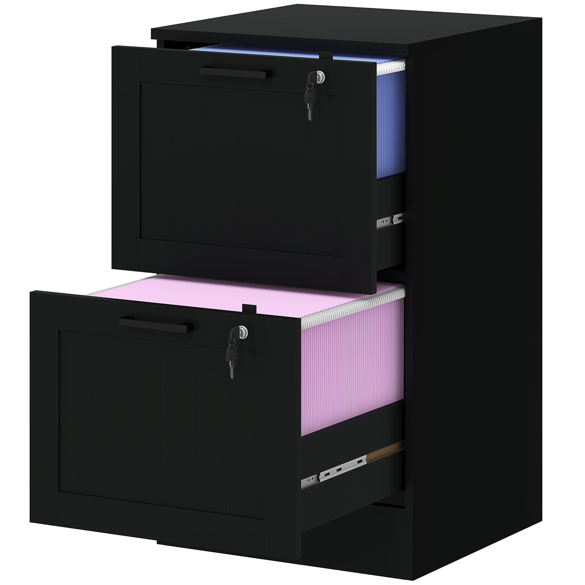 2-Drawer Locking Filing Cabinet for A4 and Letter Files