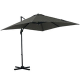 Sombrilla excentrada cuadrada de 245 cm con rotación de 360 grados