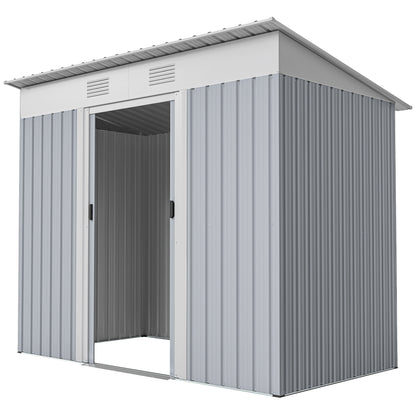 Galvanized Steel Outdoor Storage Shed with Sliding Doors
