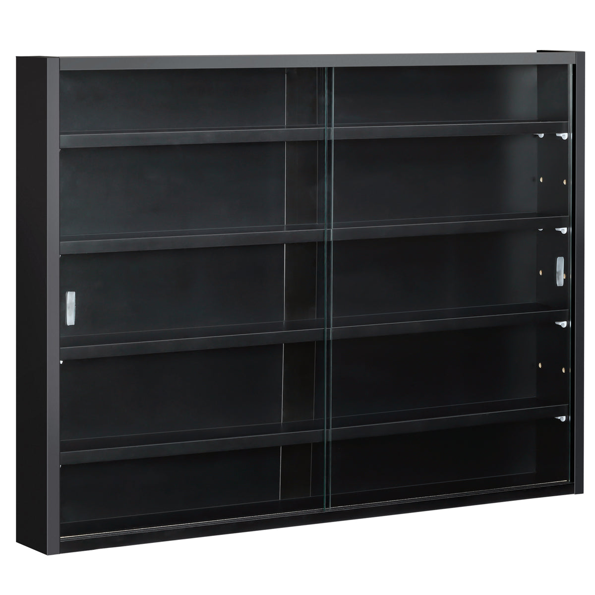 5-Shelf Wall Display Cabinet with 2 Glass Doors