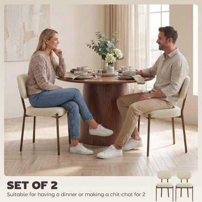 Upholstered Linen Kitchen Chairs, Set of 2