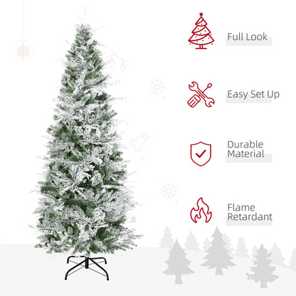 Flocked Pencil Christmas Tree 517 Branches — Green