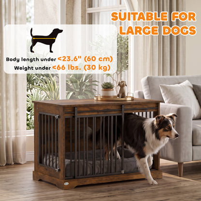 Dog Crate Furniture Sliding Barn Door 100 cm