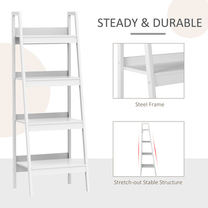 4 Tier Ladder Shelf Bookcase — Set of 2