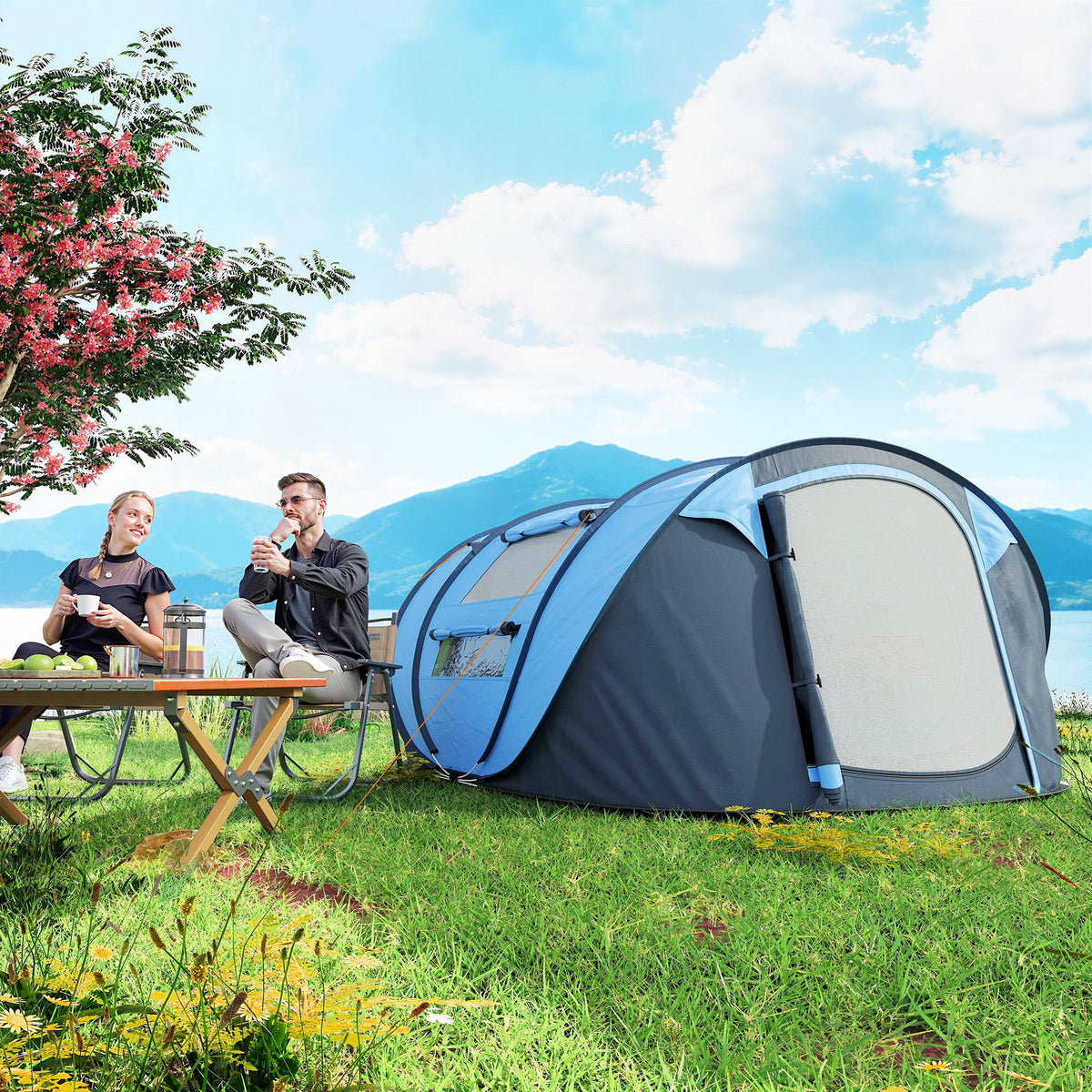 4-Person Instant Pop-Up Camping Tent with Carry Bag