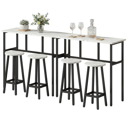 6-Piece Bar Set with 2 Tables and 4 Stools