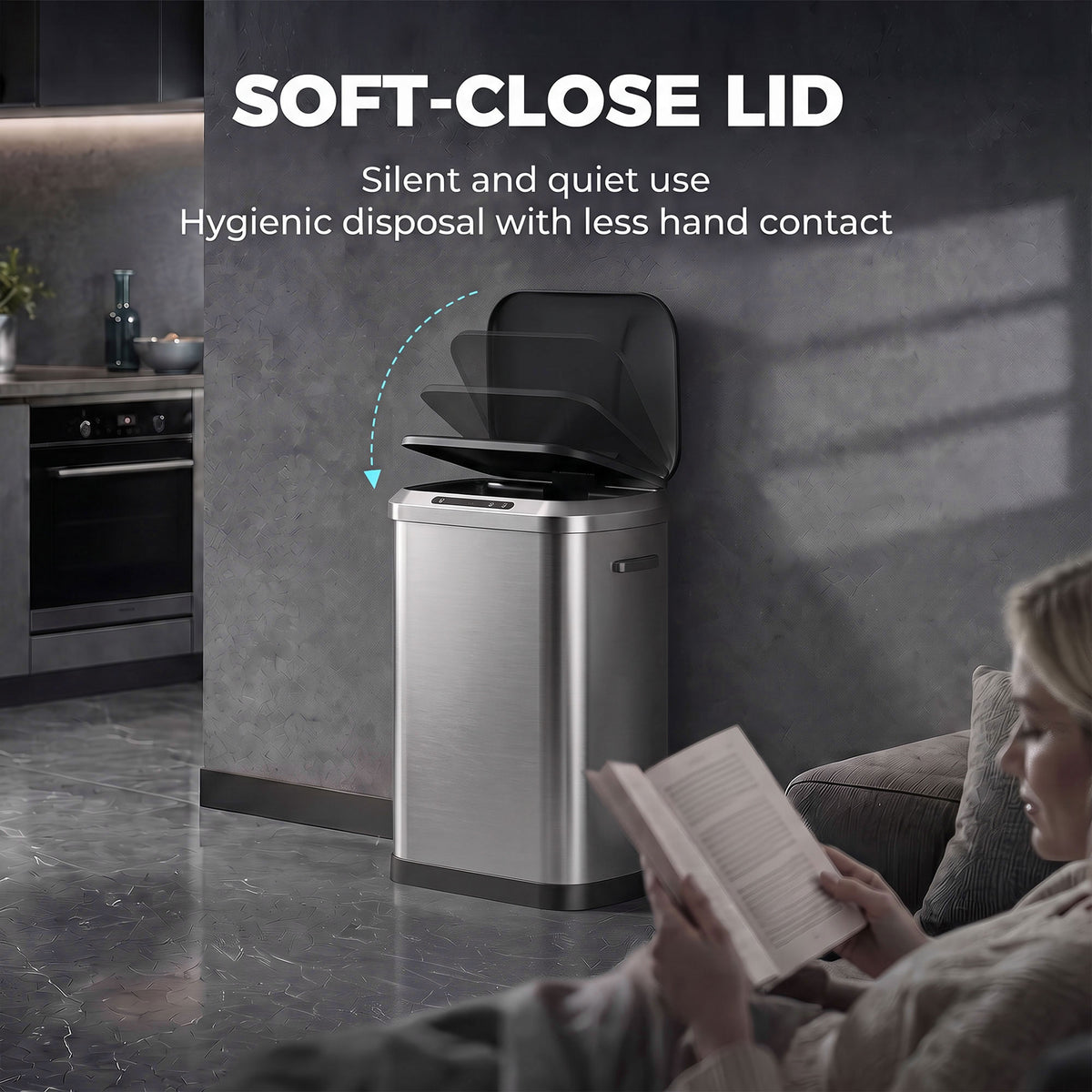 Automatic Touchless Trash Can 50 L Stainless Steel