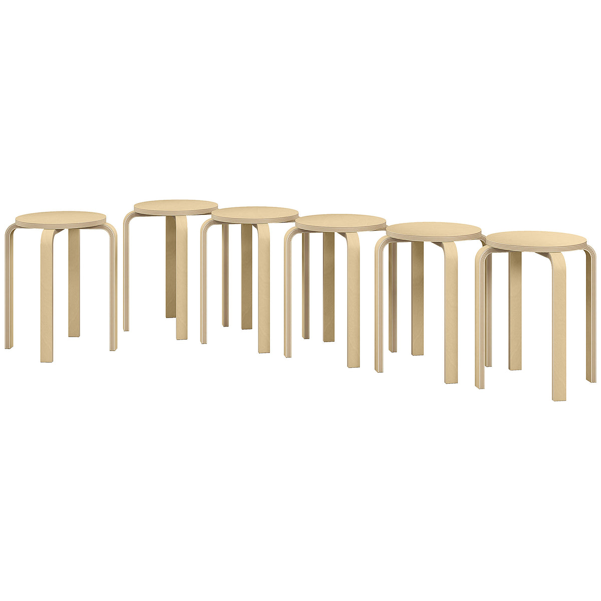 Sillas redondas apilables, juego de 4