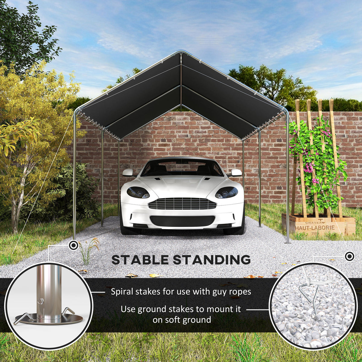 Car Shelter 10' Galvanized Steel