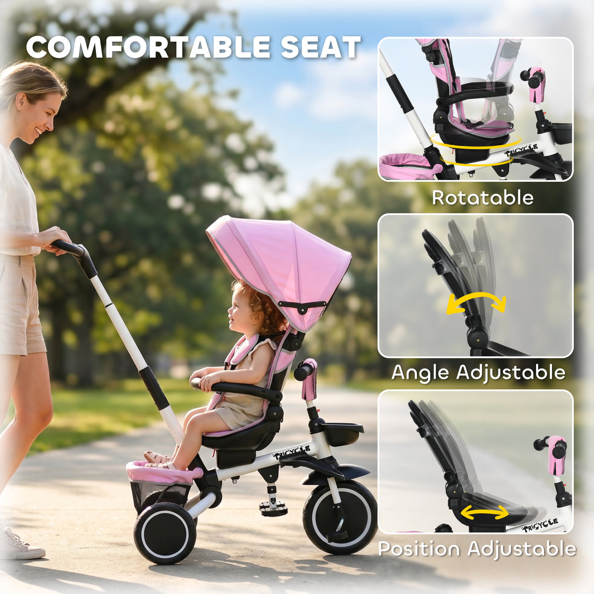 Triciclo evolutivo 6 en 1 convertible en silla de paseo y bicicleta infantil