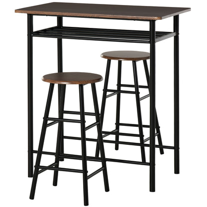 Conjunto de mostrador de 3 piezas con mesa y taburetes