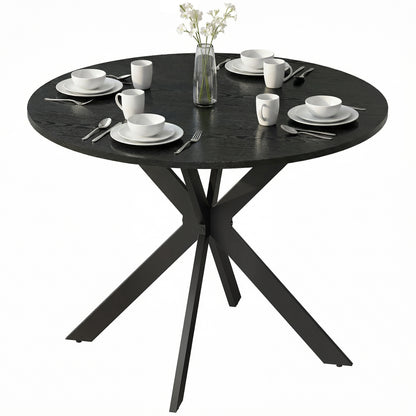 Contemporary 100 cm Round Wood Dining Table