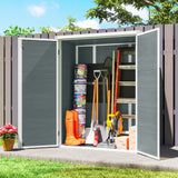 Storage Shed 4.4' × 2.3' Lockable Doors Foldable Shelves