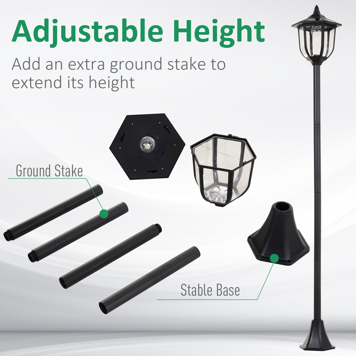 Solar Torch Lights Outdoor 6 LED Water-Resistant