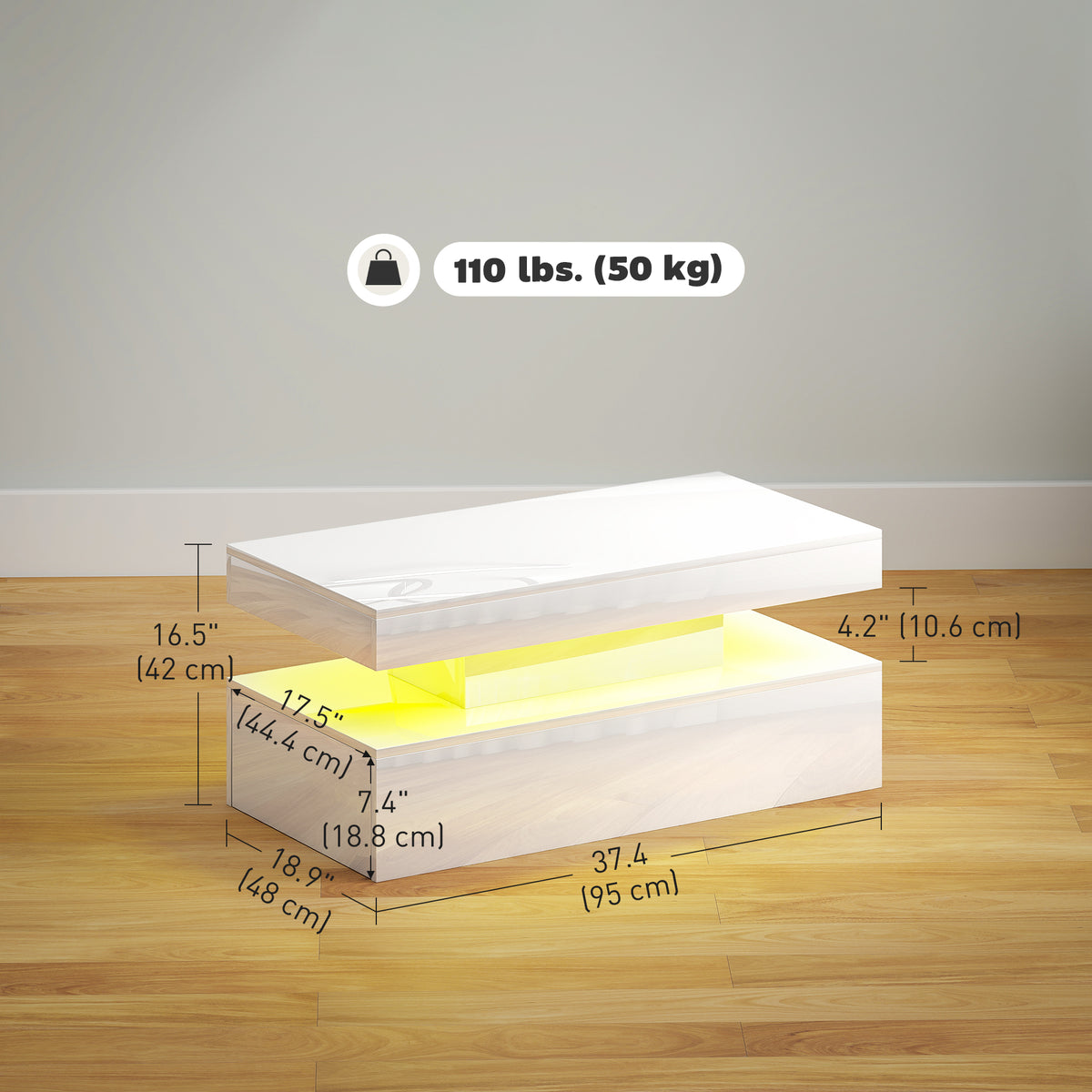 LED Coffee Table with Storage