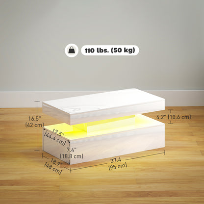 LED Coffee Table with Storage