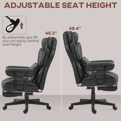 Silla de oficina ergonómica de gran tamaño con reposapiés