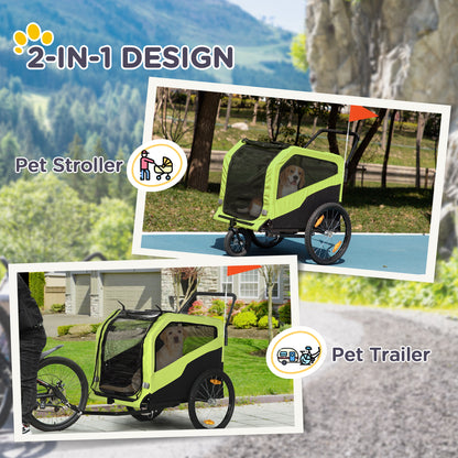 Dog Bike Trailer 2-in-1 Large Dogs 30 kg