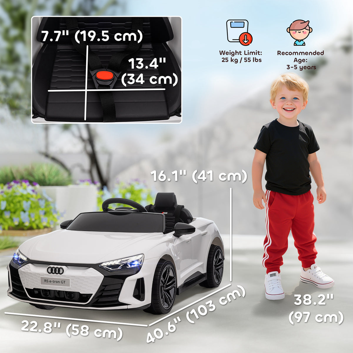 Coche eléctrico para niños de 12 V con mando a distancia