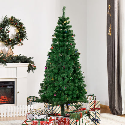 Artificial Christmas Tree 4.9ft Green — with decorations