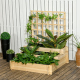 Jardinera elevada de 3 niveles con celosía