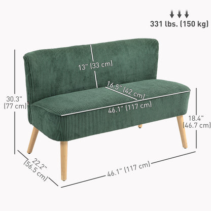 Sofa 2 seater modern upholstered rubber wood legs
