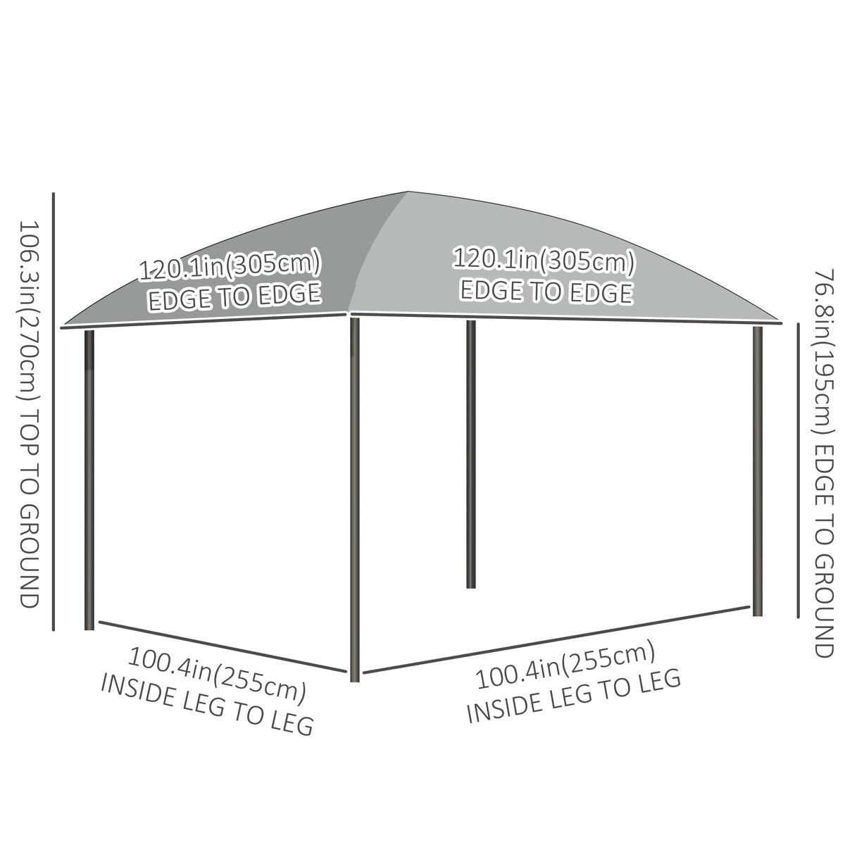 Hardtop Polycarbonate Gazebo UV60+ with Curtains