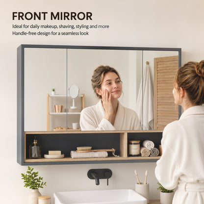 Wall mounted bathroom medicine cabinet with mirror