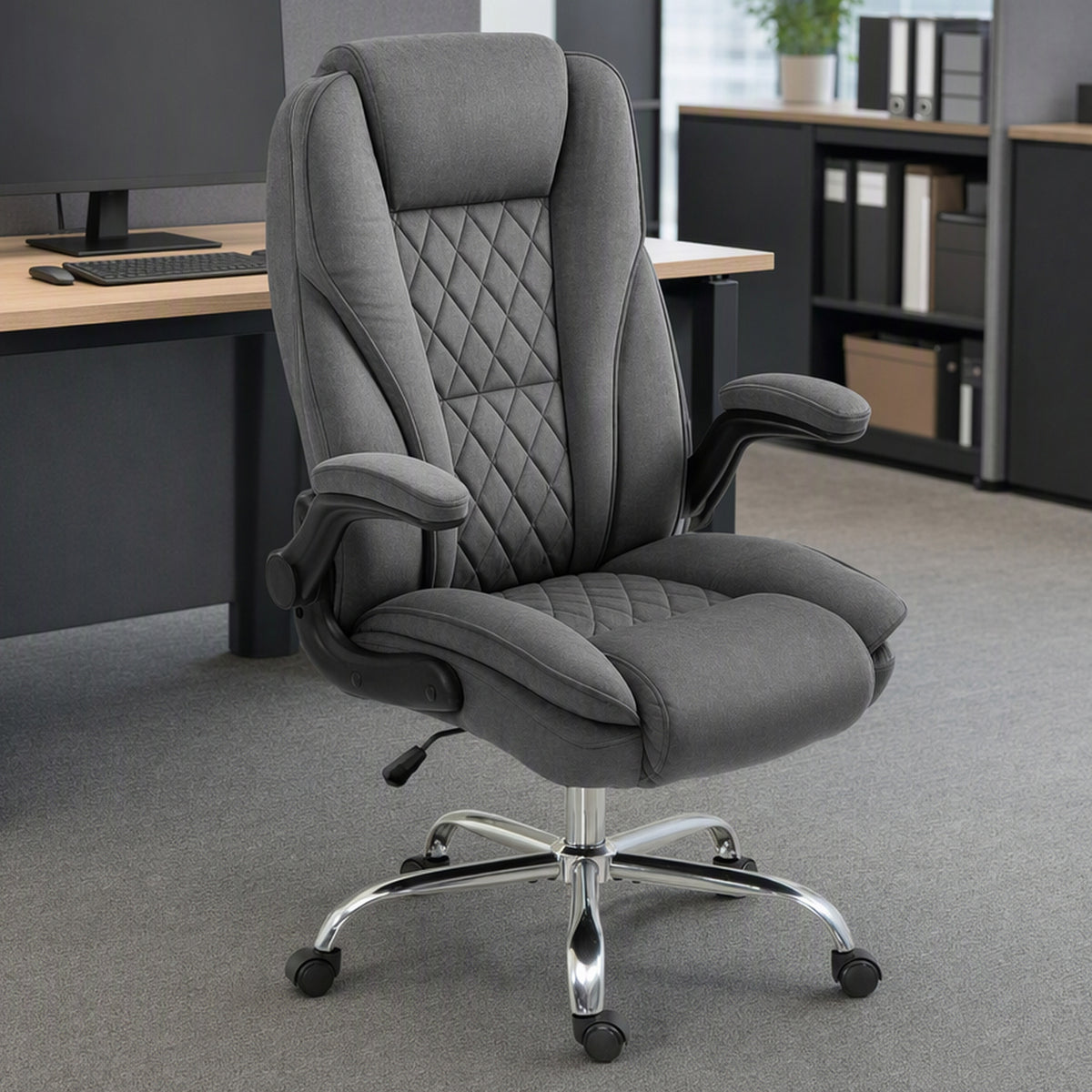 Executive velvet ergonomic office chair