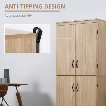 Freestanding pantry cabinet 4-door storage 177 cm