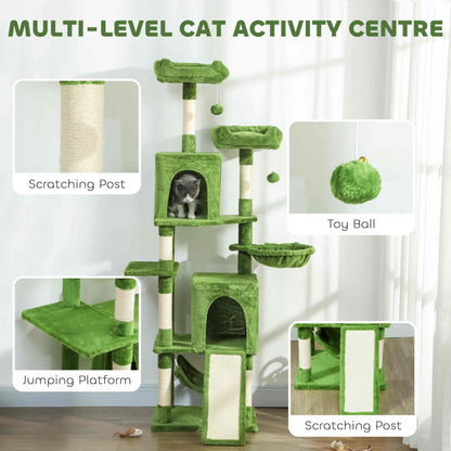 Multi-Level Cat Tree 177 cm with Condos and Hammock