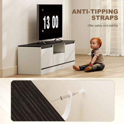Modern TV stand with storage and cable management