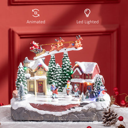 Animated Christmas Village Skating Pond LED Lights