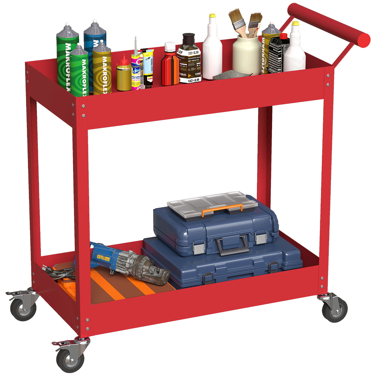 Rolling Tool Cart 2-Tier Service Utility Cart