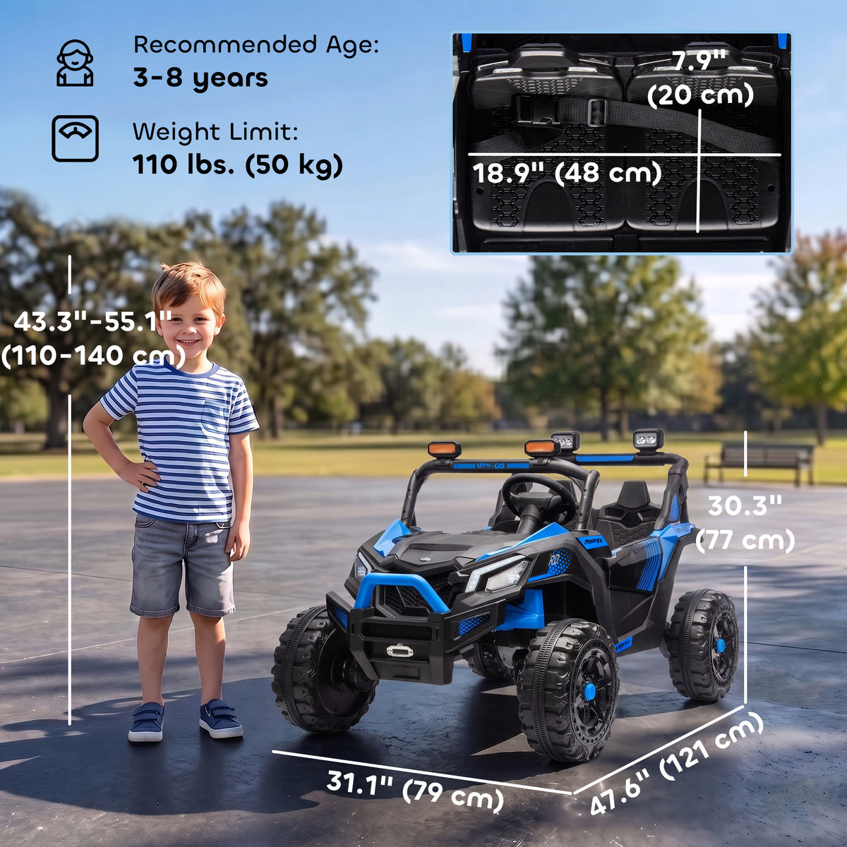 24V 2-Seater Kids Ride On Truck Car — Remote Control