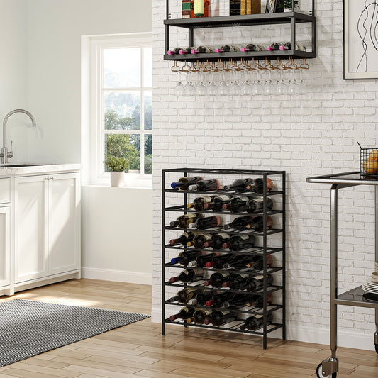 Freestanding metal wine rack 54 bottles