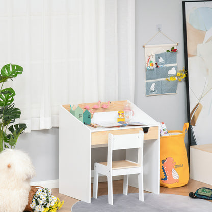 Escritorio infantil con almacenamiento y silla — Lote de 2