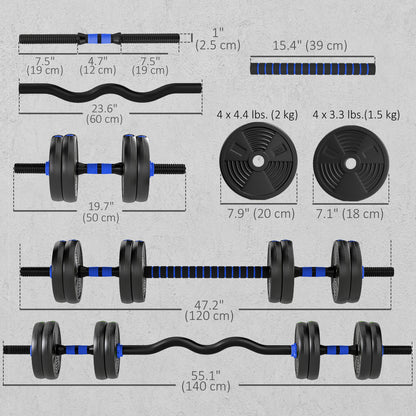 Juego de mancuernas ajustables 3 en 1 — 15 kg