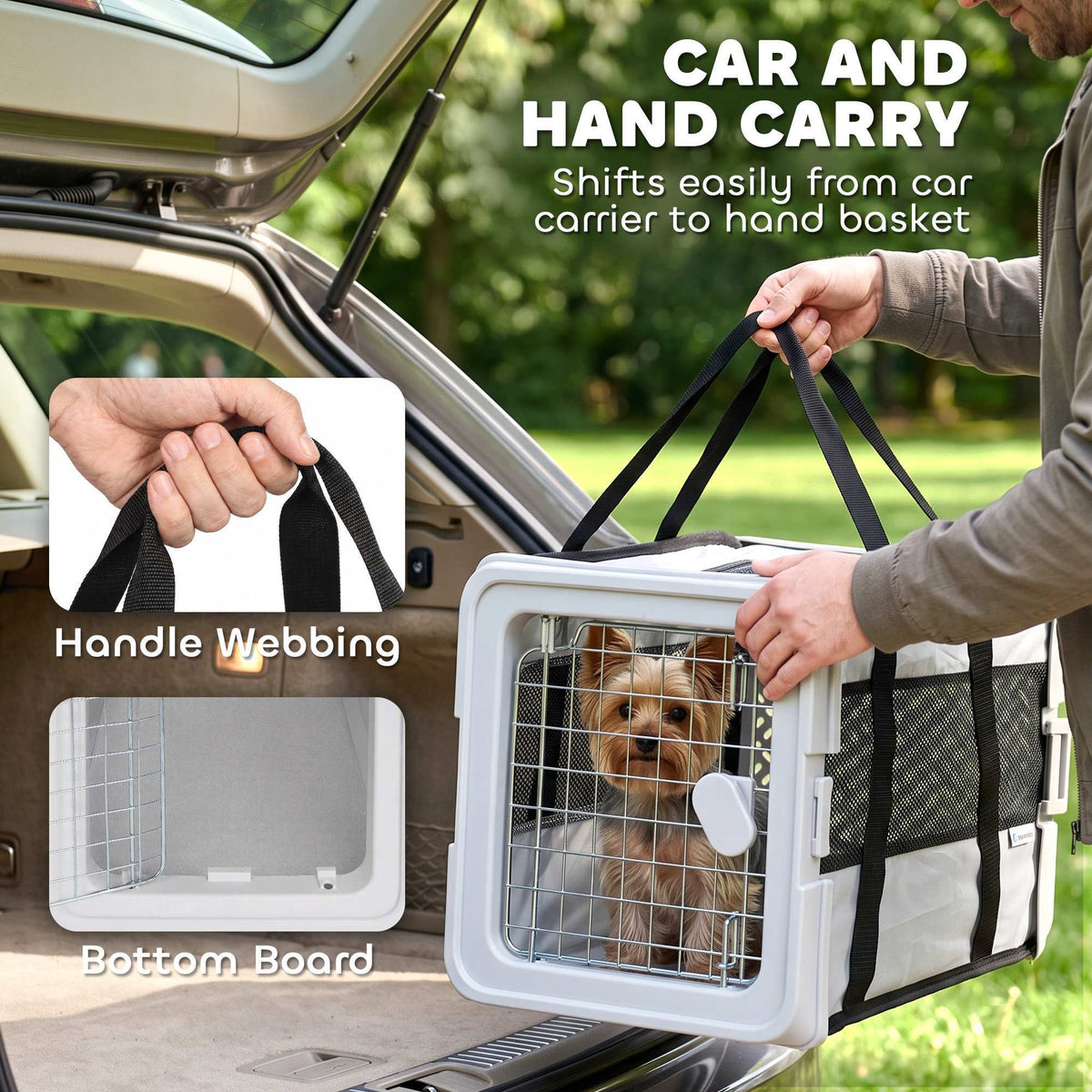Soft-sided foldable small pet carrier bag