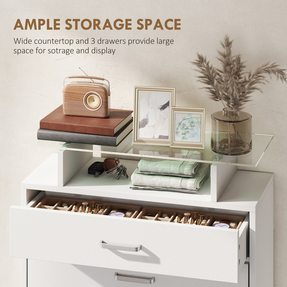 Slim flip drawer shoe cabinet