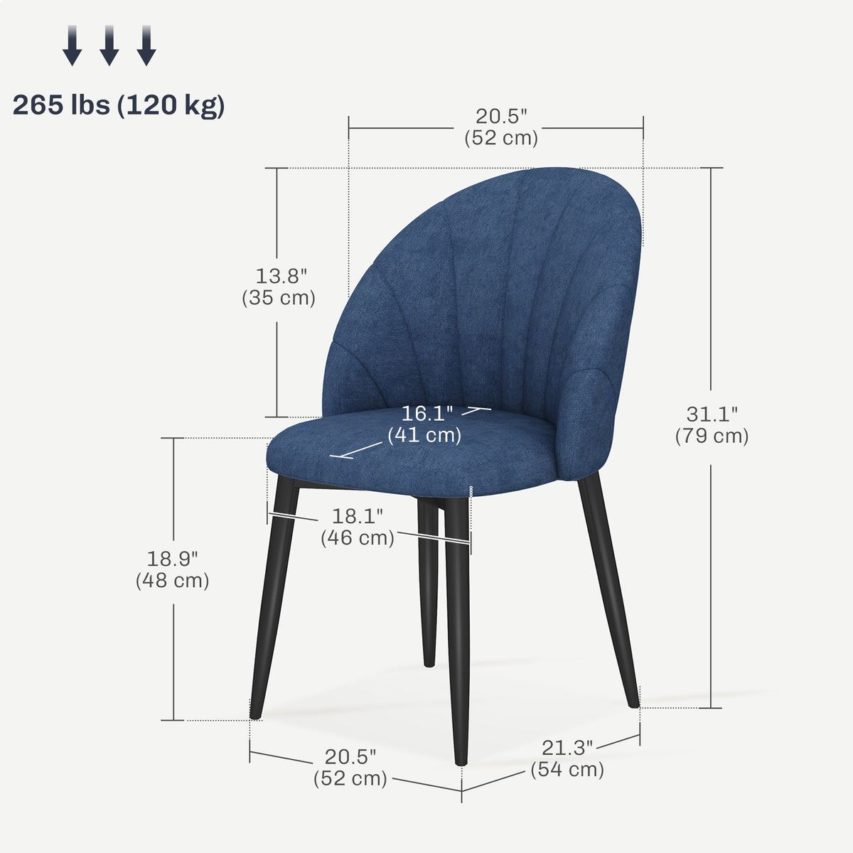 Dining chairs upholstered set of 4