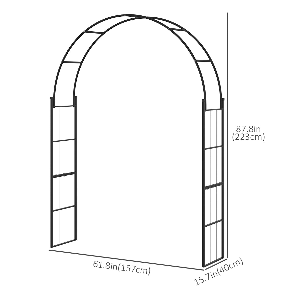 Arco de jardín decorativo con celosía 265 cm
