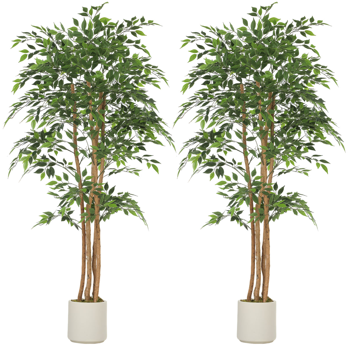 Artificial banyan tree realistic foliage — Set of 2