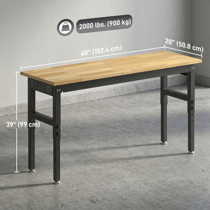 Heavy-Duty Adjustable Workbench 60 in — 2000 lbs Capacity