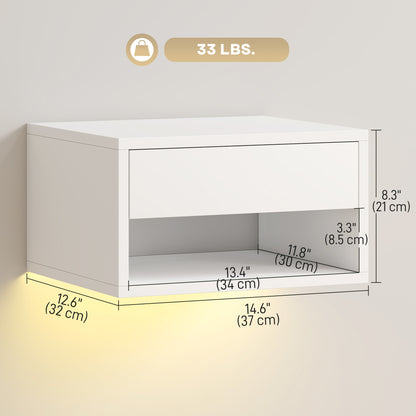 Floating smart LED bedside table — Set of 2